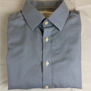 Charles Tyrwhitt Navy and White Microdot Dress Shirt